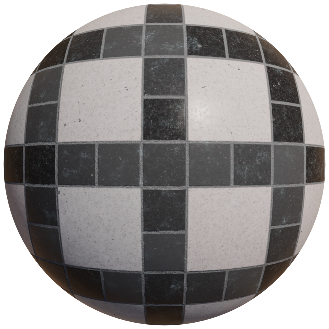 Procedural mixed tiles FREE 3D tiles materials BlenderKit