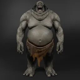 One Eye Monster-Rigged-LowPoly