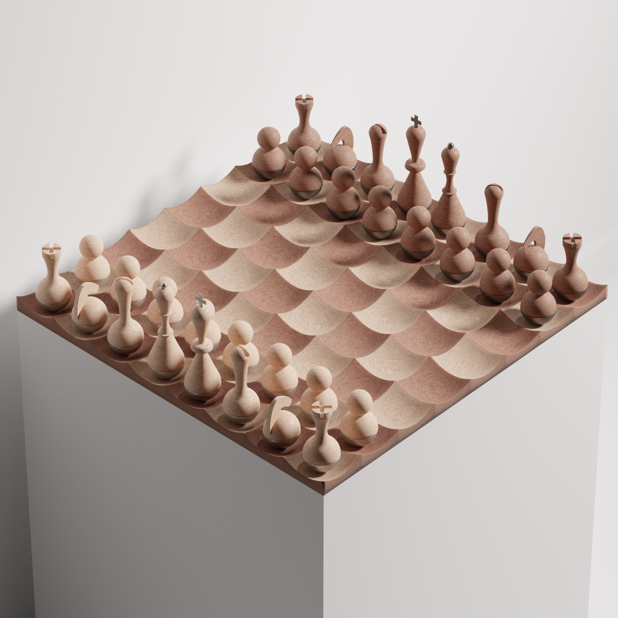 Concaved Classic Game Boards : Wobble Chess Set