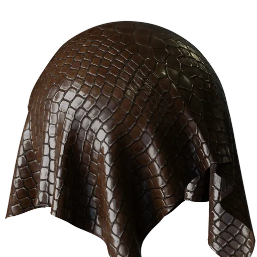Dark Brown Croco Leather