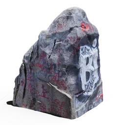 Stone with Graffiti Bi