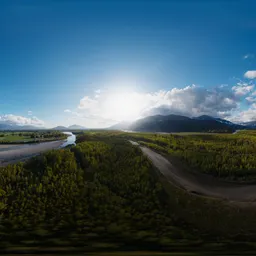 River and Mountains Canadian Landscape