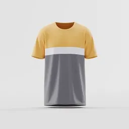 Three-Tone Horizontal Stripe Block Tee