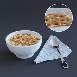 Cup with milk and cereal