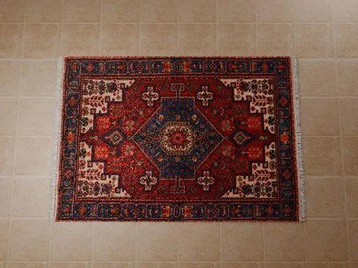 Intricate Persian carpet 3D model with detailed patterns, optimal for Blender renderings.