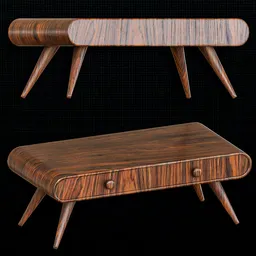 Aged Wood Retro Coffee Table