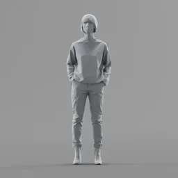 Lowpoly Female Standing
