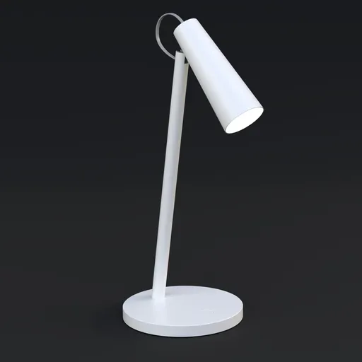 Detailed 3D model of modern LED lamp, adjustable design, suitable for realistic Blender rendering.