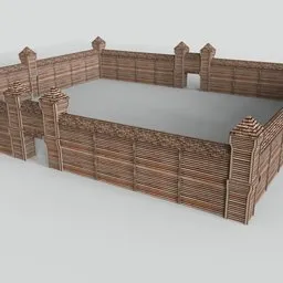 "Wooden fortification 3D model for architecture in Blender 3D. Perfect for creating an ancient Russian settlement. Recommended for long and medium distance renderings."