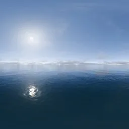 Blue Sea Cloudy Sky