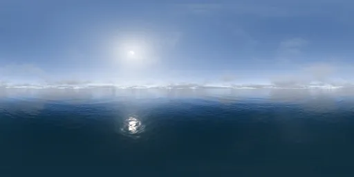 Blue Sea Cloudy Sky
