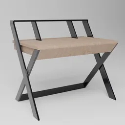 Ergonomic 3D model of a modern office desk with adjustable features, designed for optimal work comfort, rendered in Blender 3D.
