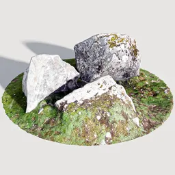 Detailed 3D granite rock model from Dartmoor for Blender, perfect for virtual landscaping.