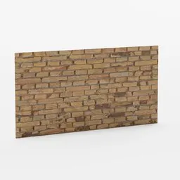 "Realistic 3D brick wall model with detailed textures for Blender, adaptable for vertex painting."