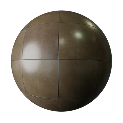 High-resolution brown ceramic tile texture for 3D modeling in Blender, suitable for realistic floor rendering.
