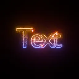 Abstract Glowing Neon Typography