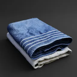 Stacked Towels – Blue and White