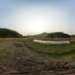 Dry land at sunset