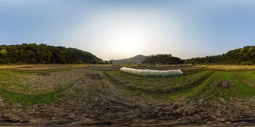 Dry land at sunset