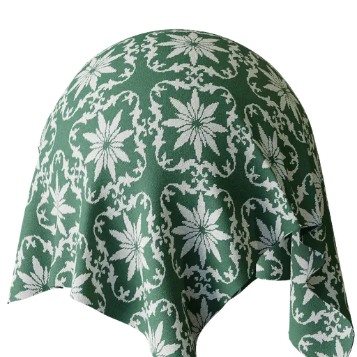 Patterned green farbic