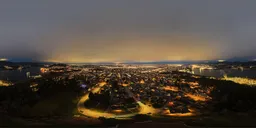 City Night Lights Aerial