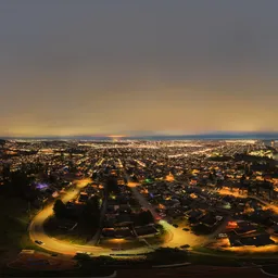 City Night Lights Aerial