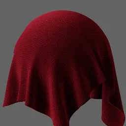 High-resolution procedural velvet fabric PBR material for Blender 3D with adjustable color and texture scale, optimized for Cycles render engine.