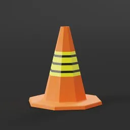 Traffic Cone Warning LowPoly
