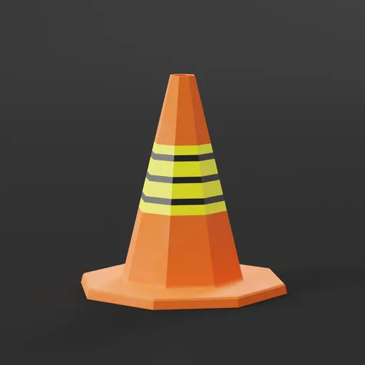 Traffic Cone Warning LowPoly