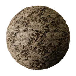 2K PBR Blender material texture of rough, stony soil with realistic mud or dirt details, suitable for 3D modeling and rendering.