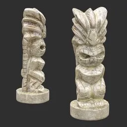 Tiki God Giant Mouth Statue Marble