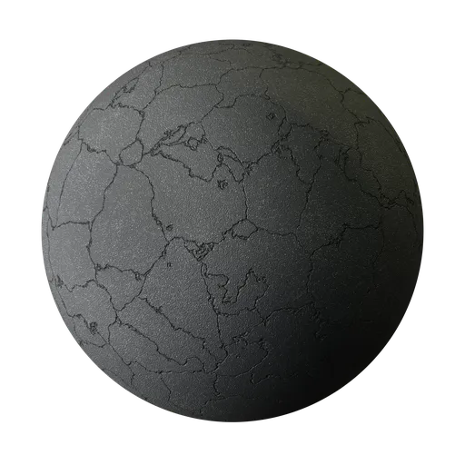 High-quality Procedural Weathered Asphalt texture for 3D models in Blender with realistic cracks and detailed surface, perfect for PBR workflows.