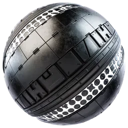 Highly detailed PBR Metal Trim material for futuristic and cyberpunk 3D scenes, compatible with Blender and similar apps.