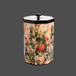 Vintage Hexagonal Floral Tea Caddy