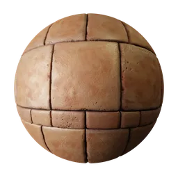 High-quality 2K PBR terracotta tile texture with realistic displacement for 3D Blender paving materials.