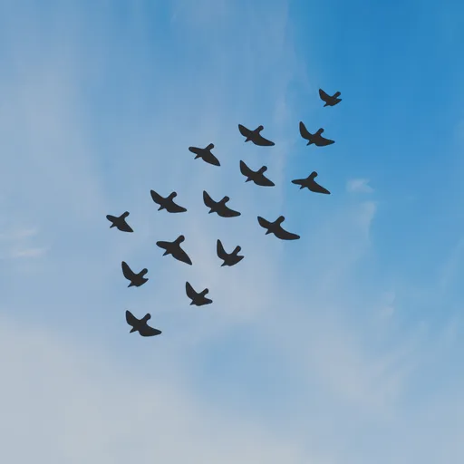 Flock of Birds - Flat Image