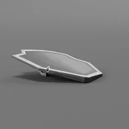 3D cartoon-style iron shield model for game design, compatible with Blender 3D rendering.