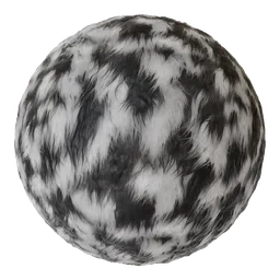 High-resolution black and white fur texture for 3D modeling and realistic rendering in Blender, PBR ready.