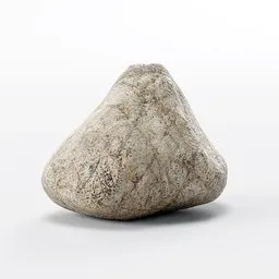 "River Rock 12: A hand-sculpted, low-poly, PBR rock for Blender 3D. This realistic stone model features a smooth boulder texture and is perfect for environments and scenes requiring natural rock elements. Created using Blender 3D software."