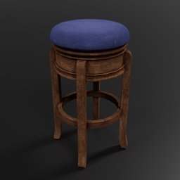 Barstool #2 (old, Woodern, Fabric)