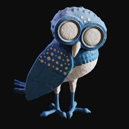 Athens Owl Statue Blue