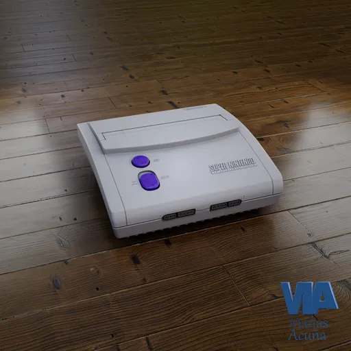 Detailed 3D model of a vintage game console, optimized for Blender, showcasing accurate design with quads for realism.