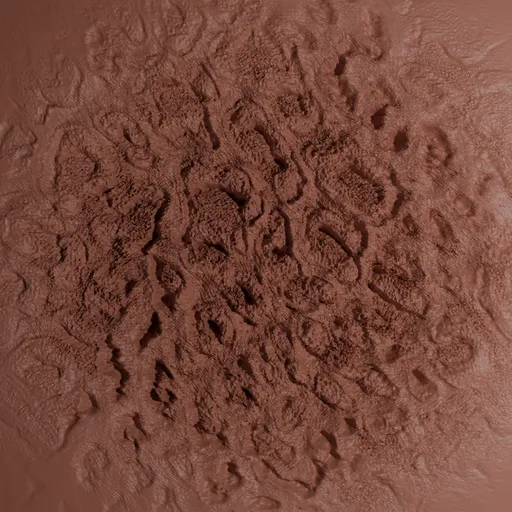Detailed leopard print pattern by 3D sculpting brush for realistic fur texture on 3D models in Blender.