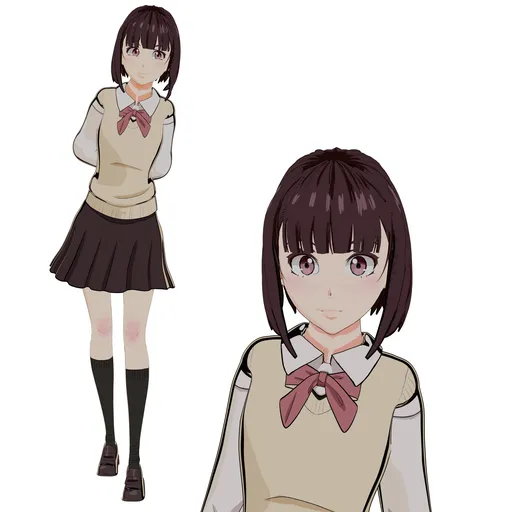 Anime school girl