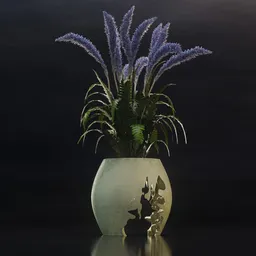 Modern cracked vase flower