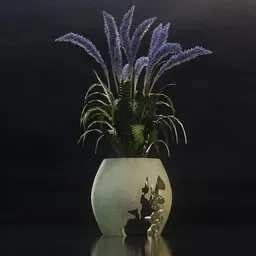 Modern cracked vase flower