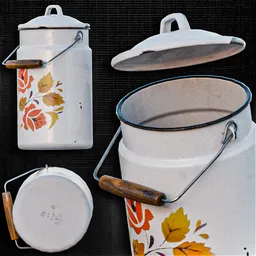 Soviet Enamel Milk Can (Low Poly)