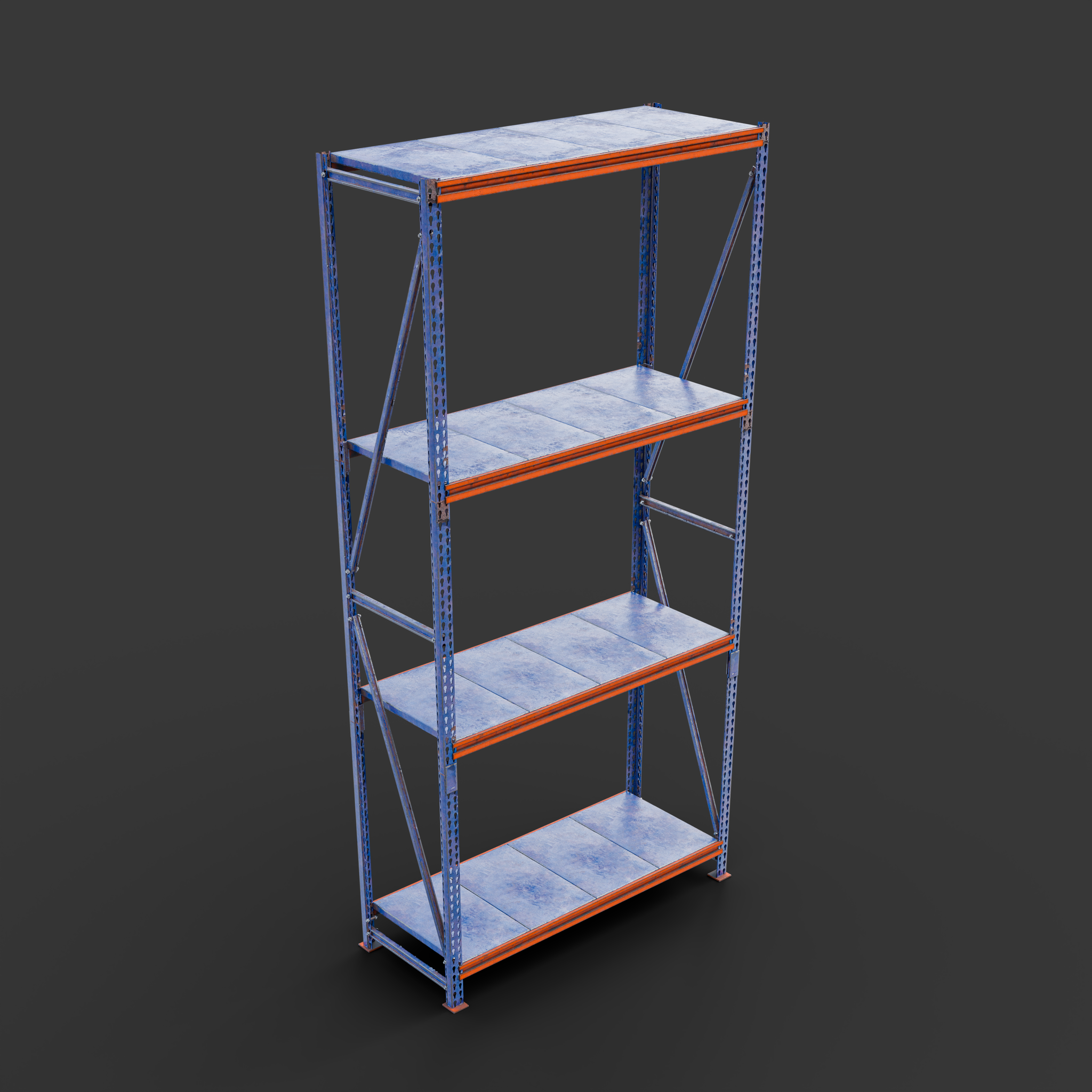 Industrial metal shelving Shelves models BlenderKit