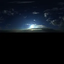 cloudy sky with low sun