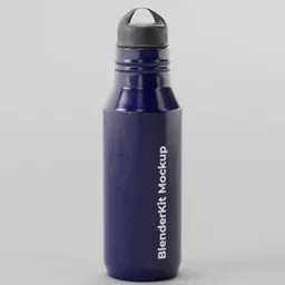 Realistic Metal Water Bottle Mockup